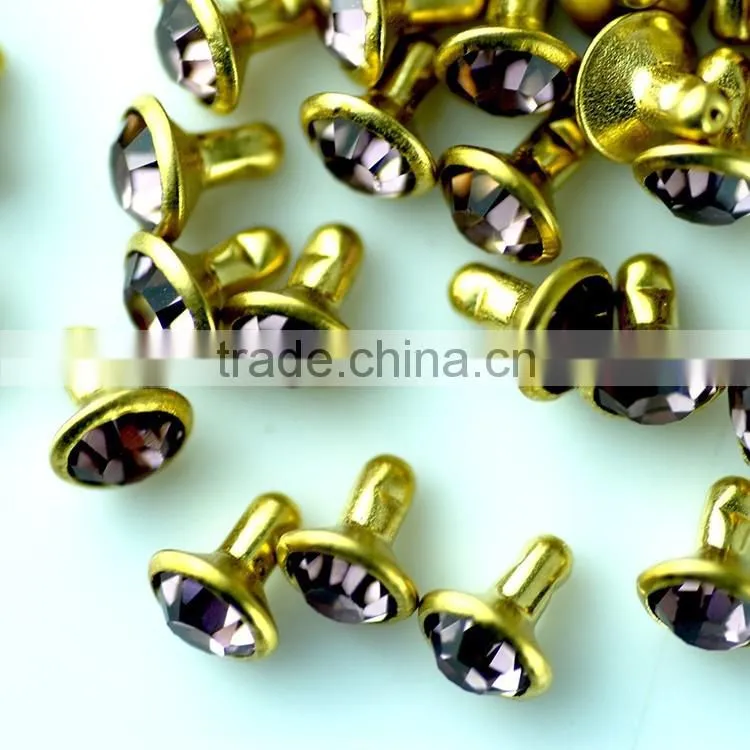 Factory direct sale rhinestone rivets strass rivet cap diamond rivet for clothing