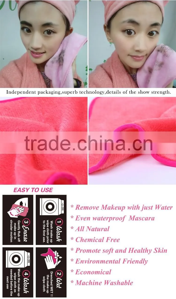oil eraser 100% polyester soft makeup wipes cloth