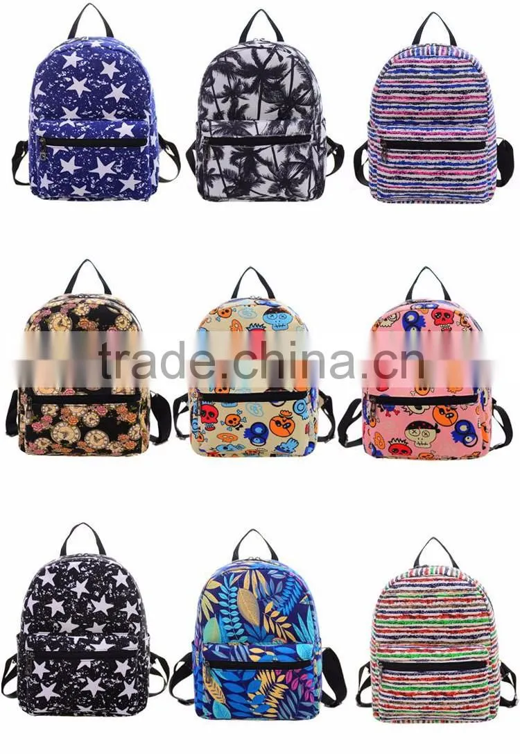 high school students backpack canvas printing girls shoulder bag manufacture