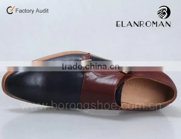 Wholesale brand names mens genuine leather shoes double monk strap
