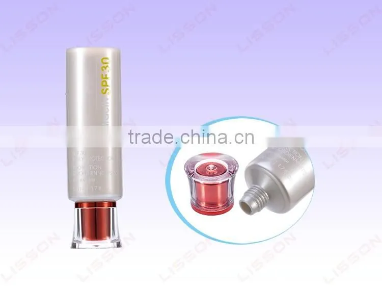 65ml Round Cosmetic Tube with Transparent Acrylic Cap