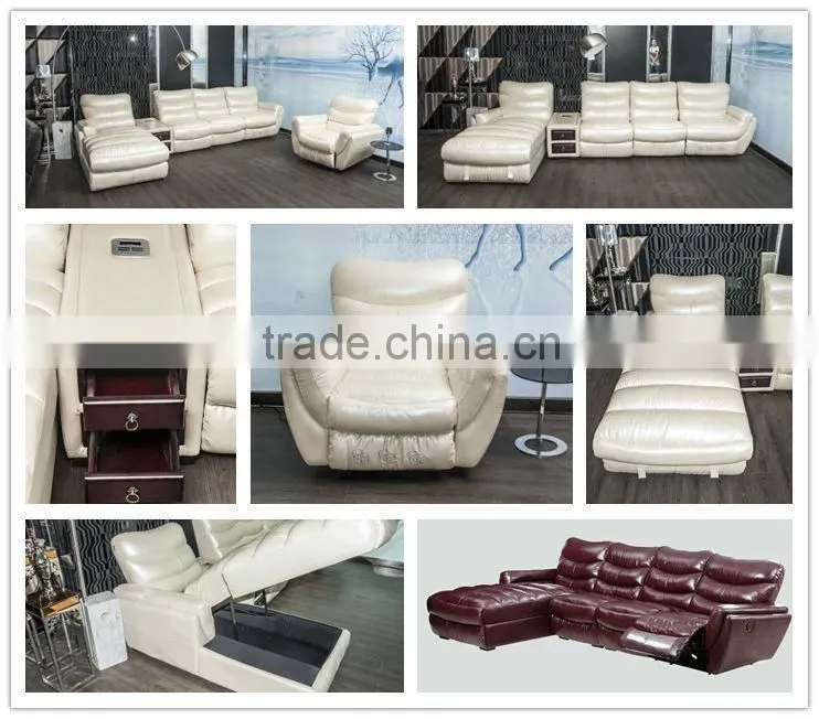 pearl shinning leather sofa,recliner sofa,L-shape living room sofa