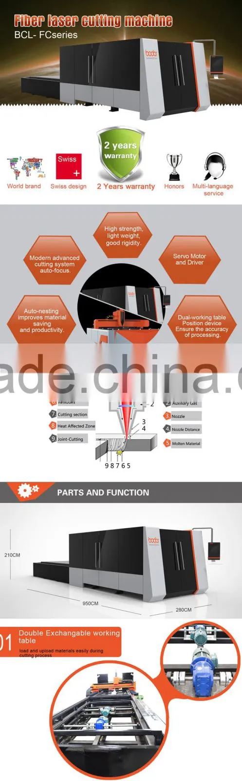 500w Fiber Laser Cutting Machine from Bodor for 3mm SS Cutting