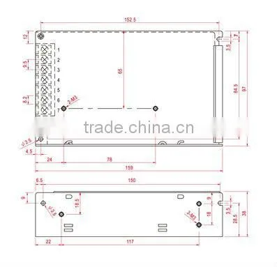 CE Approval T-50C 50W 15V 1A Triple output switching power supply 50W 15V 1A