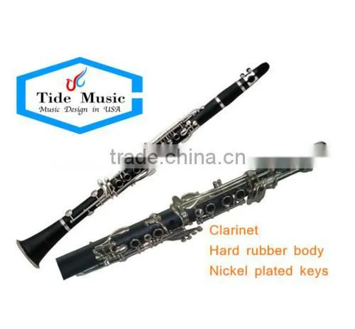 High quality cheap clarinet hard rubber body nickel plated