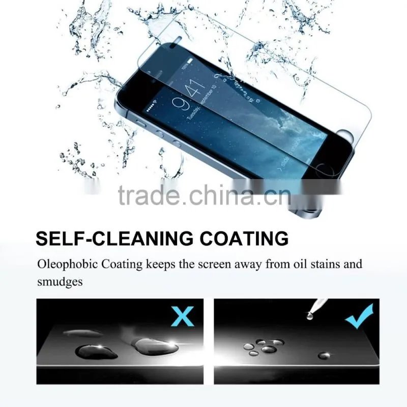 Keno Factory Price Premium 9H Hardness Anti-shock Tempered Glass Membrane for iPhone 5 5S Mobile Phone Screen Protector
