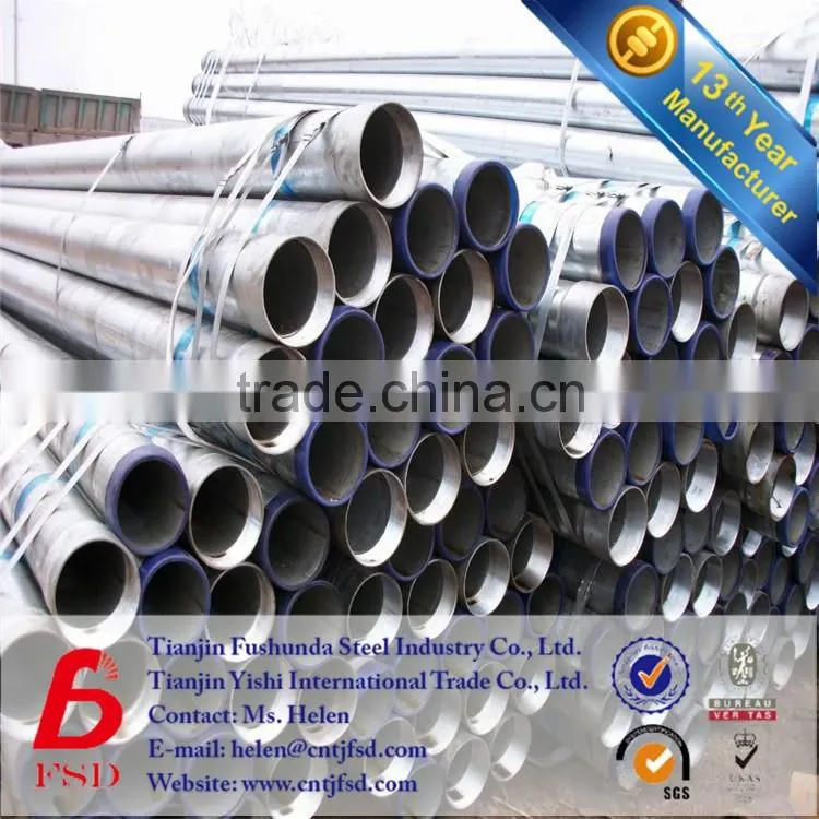 *Alibaba supplier Hot dipped Galvanized Steel Pipe ERW pipe