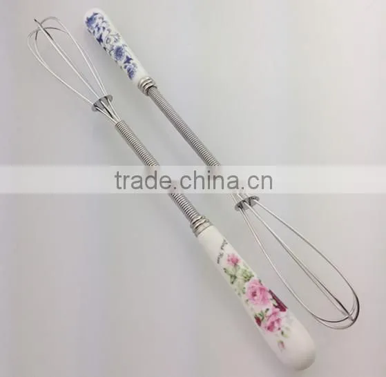 New design stainless steel eggbeater ceramic handle