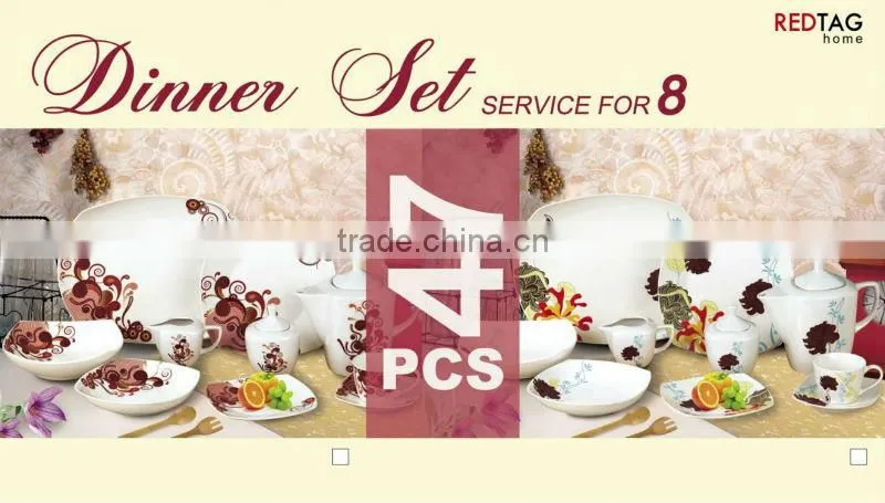 china wholesale latest dress designs47 pcs decal porcelain dinnerware set