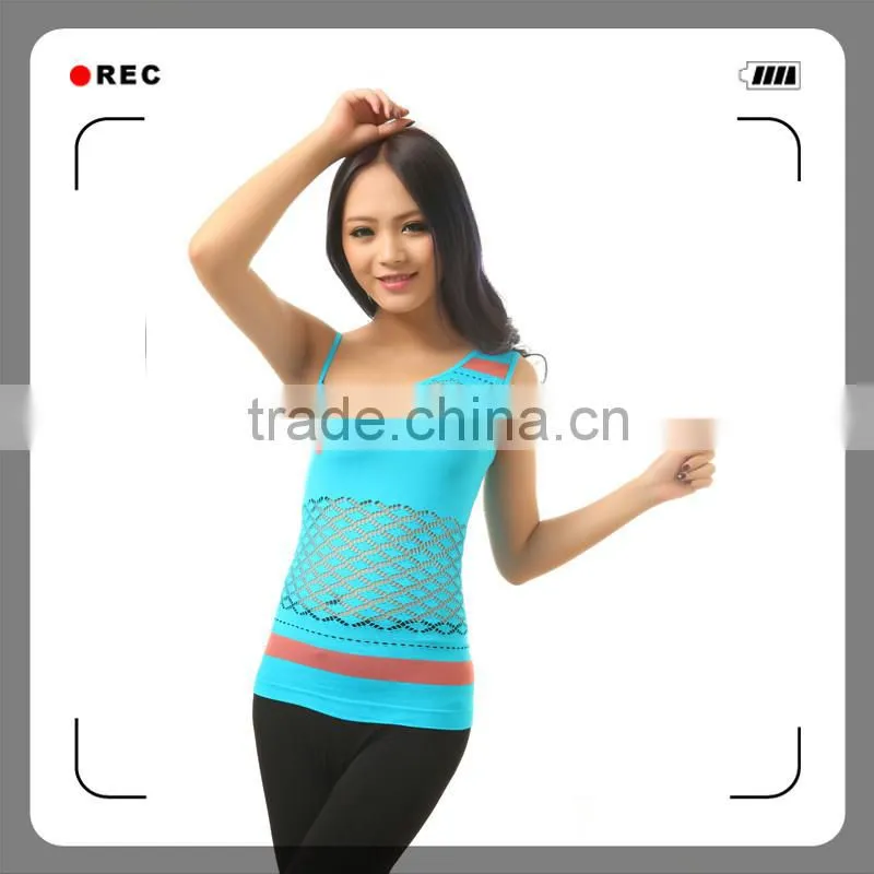 2015 Ladies seaxy fashion seamless tank top with jacquard weave