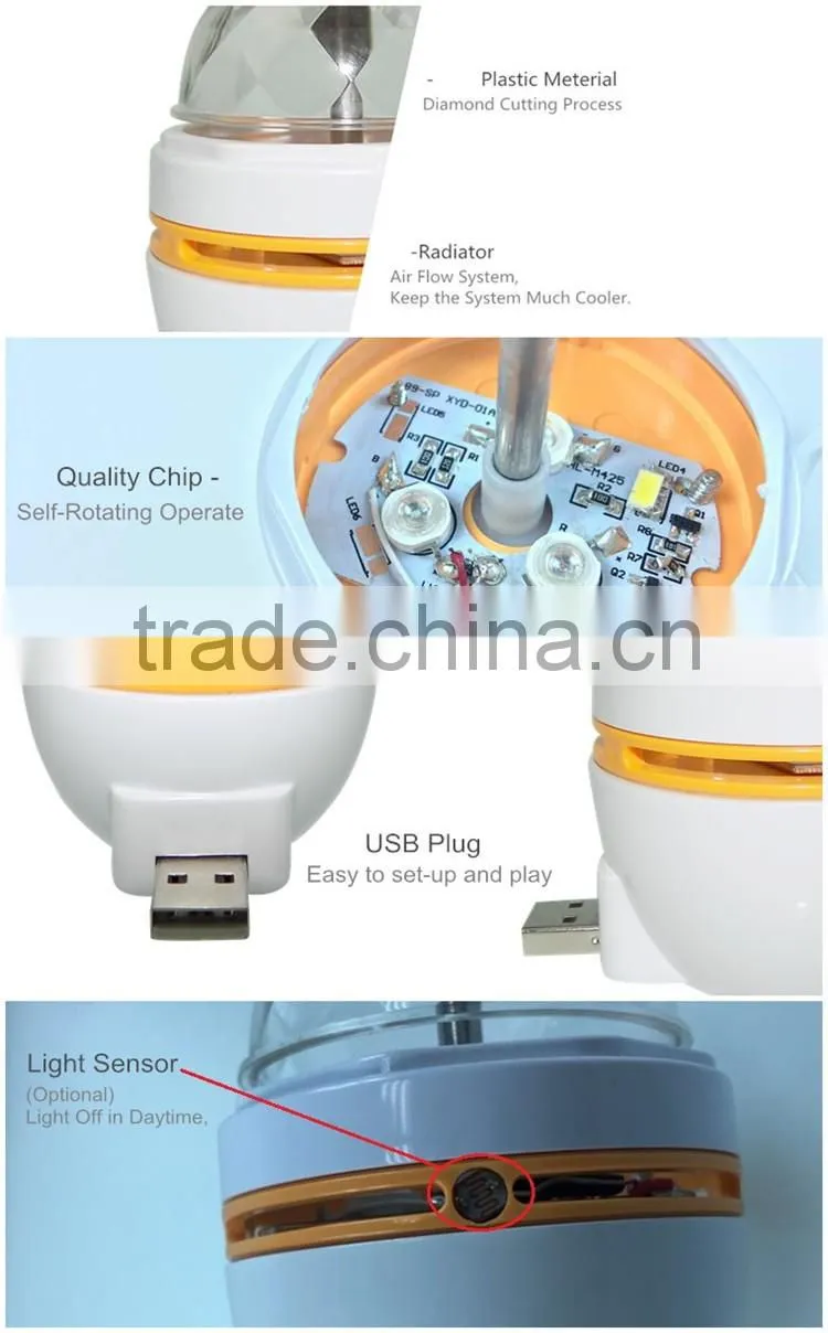 Day Off- Night on Light Sensor, Home Party Disco Light USB LED Night Light