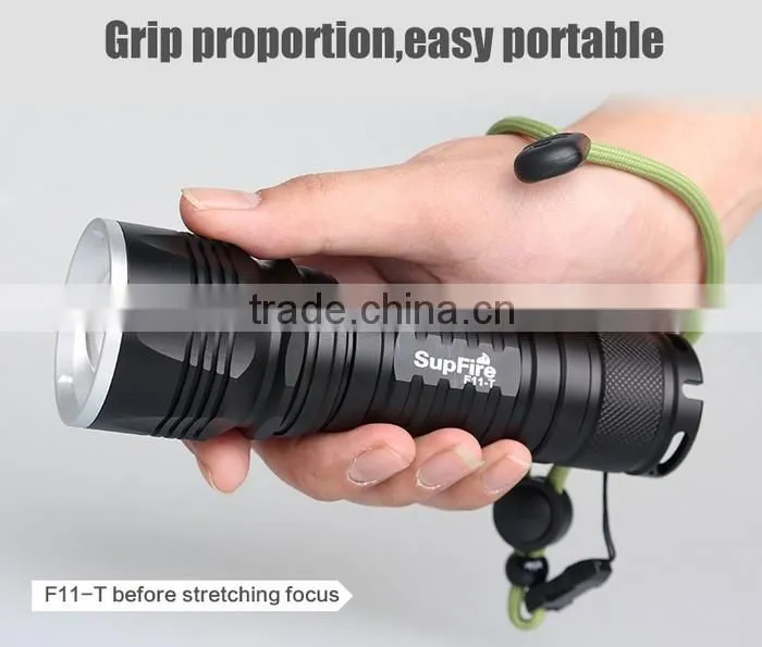 1100lumens New Design Rechargeable LED Torchlight F11-T 10W Flashlight with Focusing Zoom