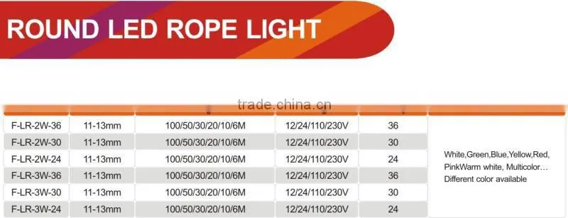Good quality round flat LED Rope Light Warmwhite