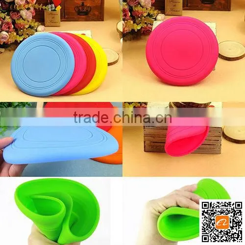 2014 Hot selling soft rubber dog toy silicon dog frisbee