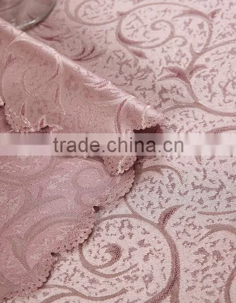 2016 hot sale high quality round polyester jacquard table cloth for wedding banquet
