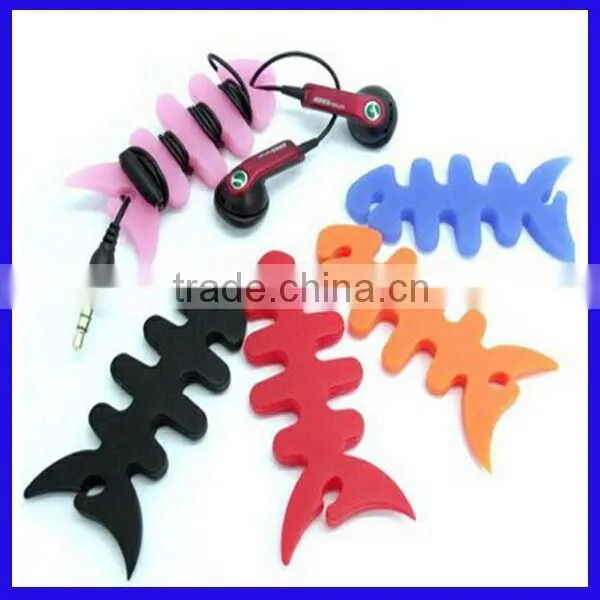 Eco-friendly silicone earphone cable holder
