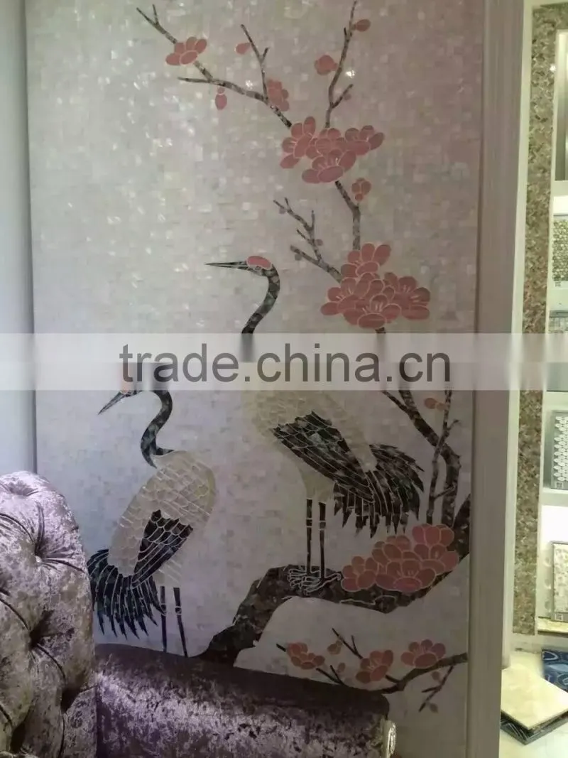 2016 Unique pattern mother of pearl carving decorative material
