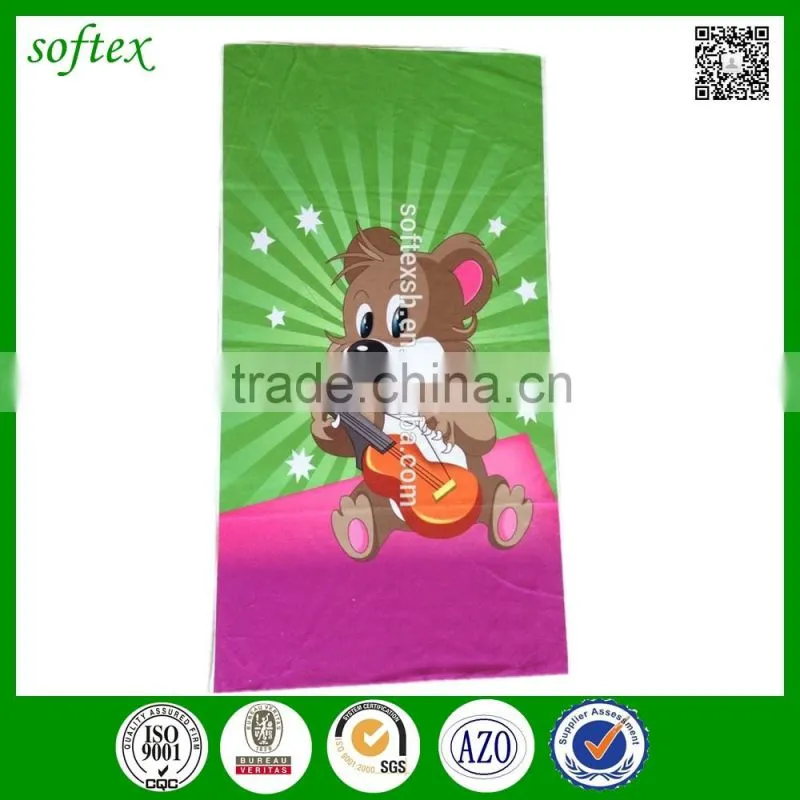 wholesale custom printed cartoon microfiber bath towels for children
