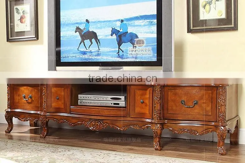 Vintage style wooden flooring TV stand cabinet for storage T-216