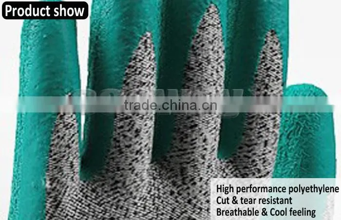 SEEWAY Latex coated work gloves for Cut Resistant