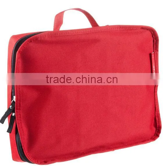 Solid red Foldable wheeled portable large capacity shopping bag