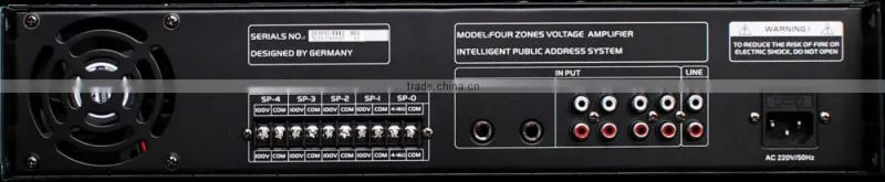audio distribution amplifier 60w-650w, 4-zones hotel background music pa amplifier