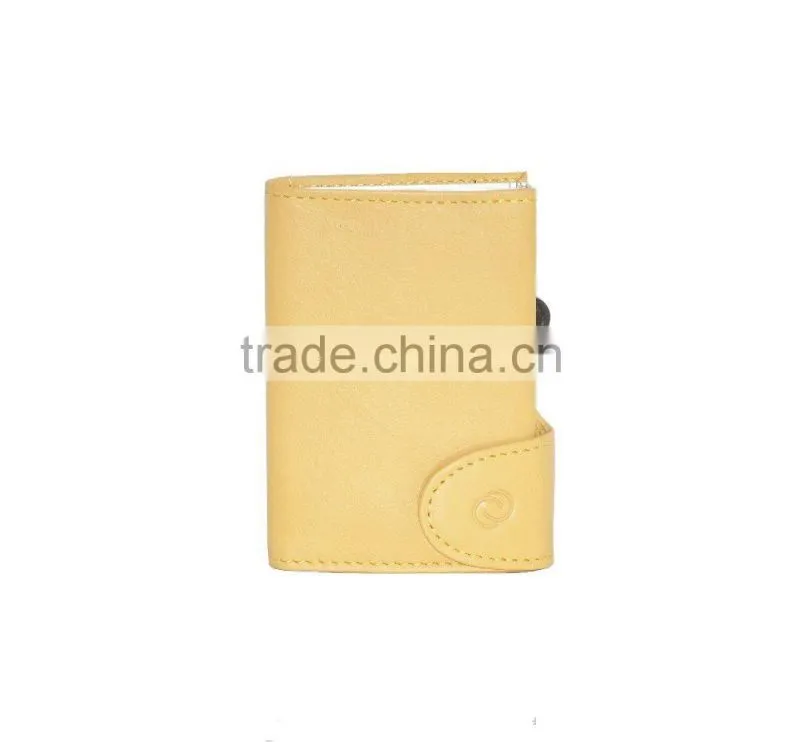 Ultra Slim Pocket Bifold Leather Cardholder Giallo Sole
