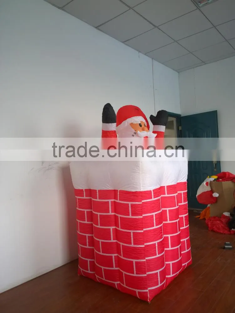 DJ-XT-35 movable santa claus inflatable in the chimney festival decoration lights