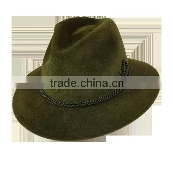 Green or Mix Green Wool Felt Fedora Hats