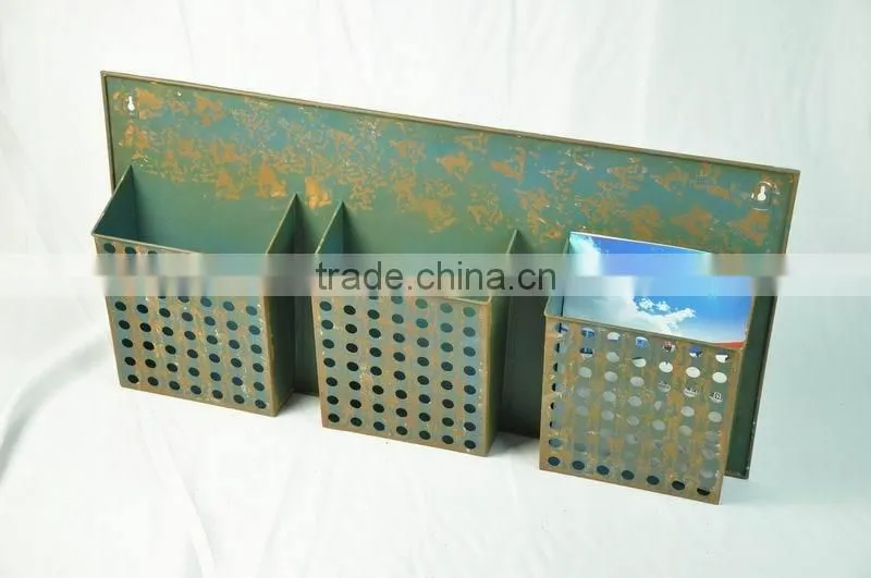 Antique wall mounted book shelf magazine holder