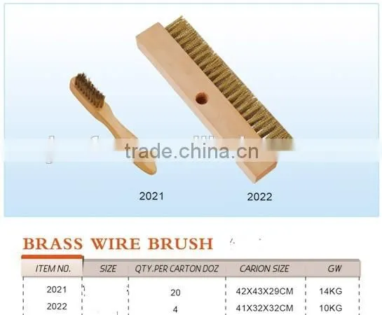 wooden handle wire long handle brass wire brush