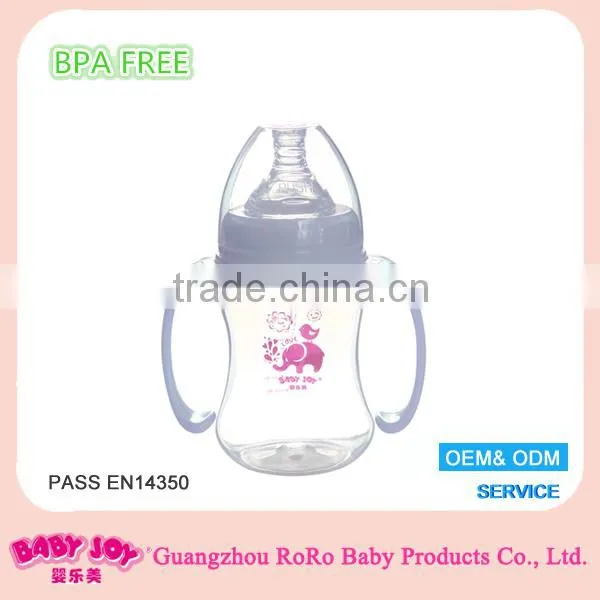 Hot sale large vacuum custom clear pp 6oz 180ml big nipple wide neck baby bottle