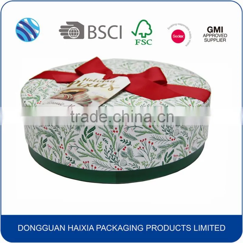 2016 Hot sale Paper Round Hat Christmas Gift Box Custom Logo