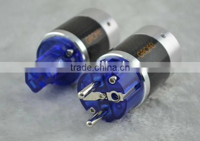 Audiocrast Rhodium Plated Carbon Fiber Schuko Power plug