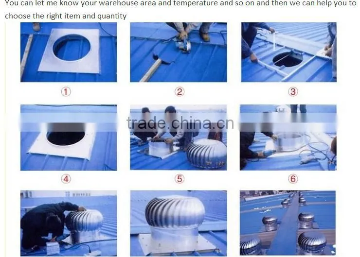 JW--ROOF Stainless steel Wind Driven Turbine Air Ventilator fan