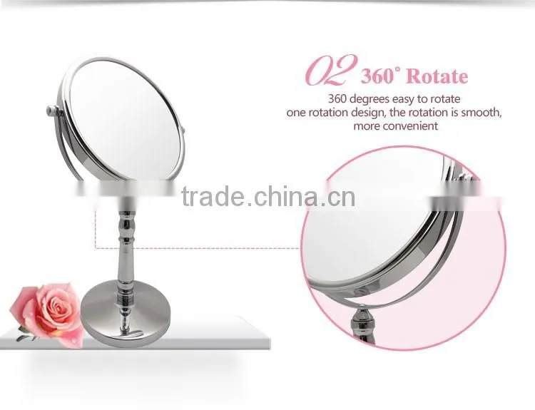 Chrome plated desktop decorative vanity mirror
