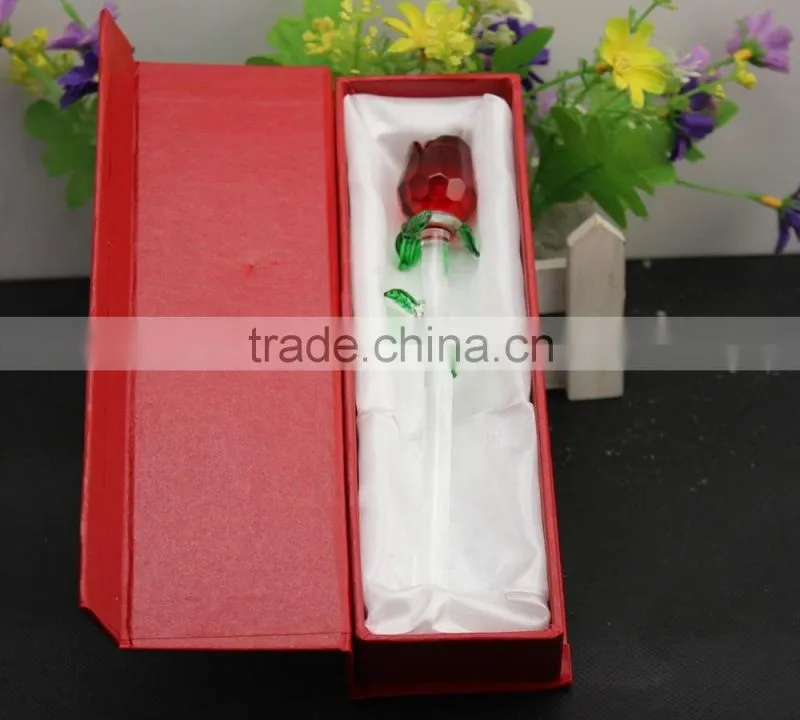 2016 Latest Design Romantic Crystal Rose Flower for Wedding Favors 160*25mm red /pink hot selling