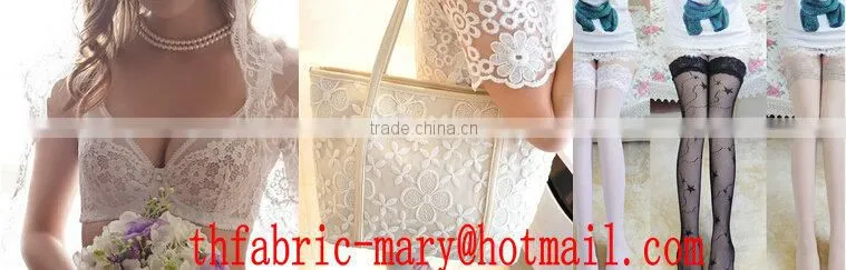 100% nylon inelastic knitting lace fabric with rippled edgee