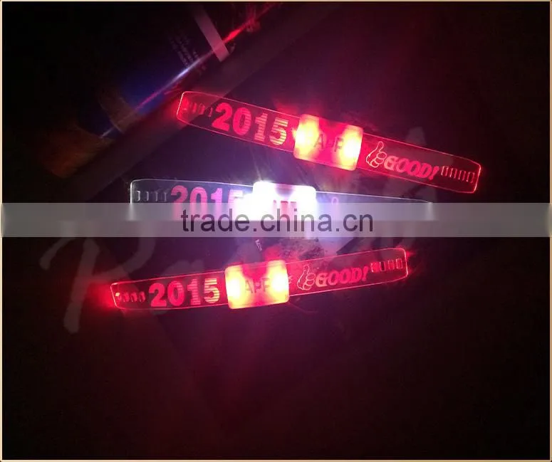 Led blinking bracelet led flashing custom silicon wristband