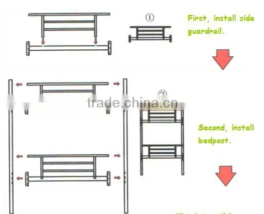 double layer iron bed for student or employees SB-01