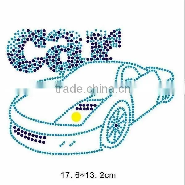hot fix rhinestone motif with car design iron on Garments