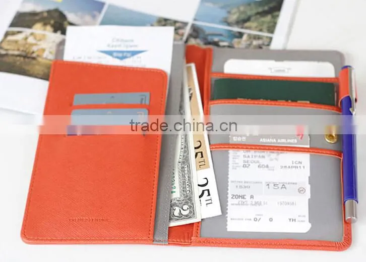 direct factory sale leather cheque holder/leather passport holder/leather cheque holder with custom logo