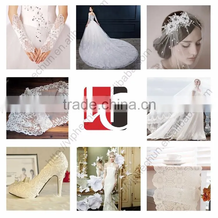HC-2343-1 Hechun Women Embroidery Bead Polyster Corded Lace Bridal Trim