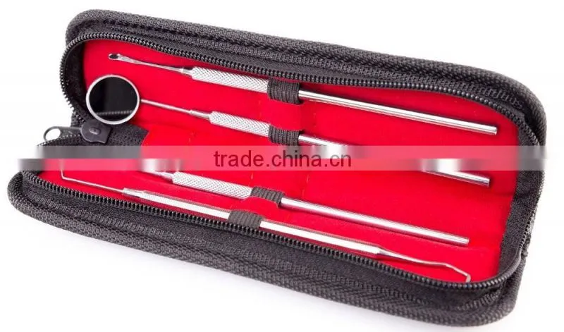 4 pcs Dental Set teeth cleaning scaler probe dentifrice steel instrument tartar scratches