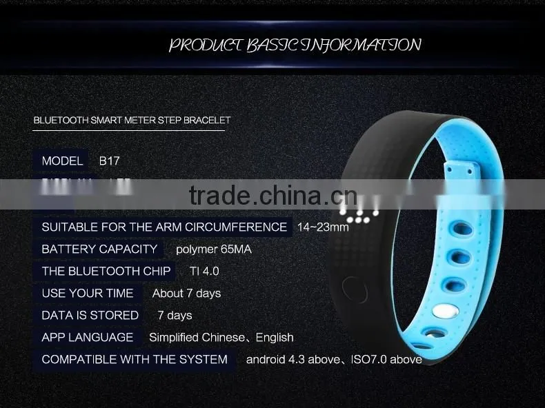 waterproof bluetooth bracelet/Bluetooth Smart wristband 2016 for Android