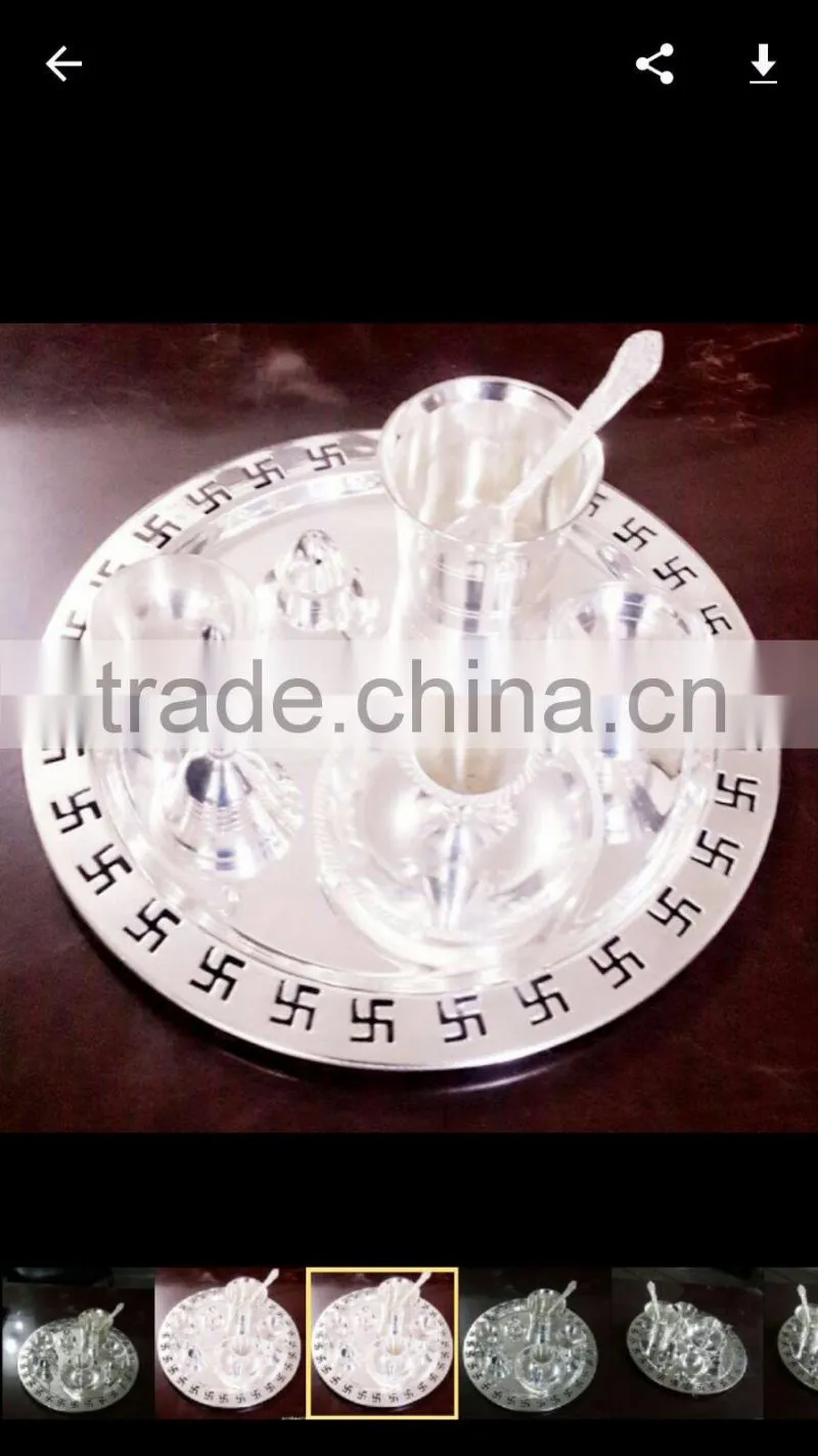 Indian wedding souvenirs puja thali gifts indian wedding gift silver puja thali