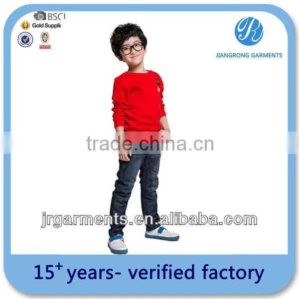 OEM service 100% polyester Child's Navy blue printed boy's long sleeve t shirt factory