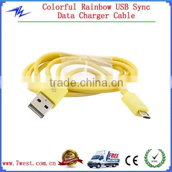 Colorful Micro USB Cable for samsung,Micro USB Sync Data Charger Cable for iphone