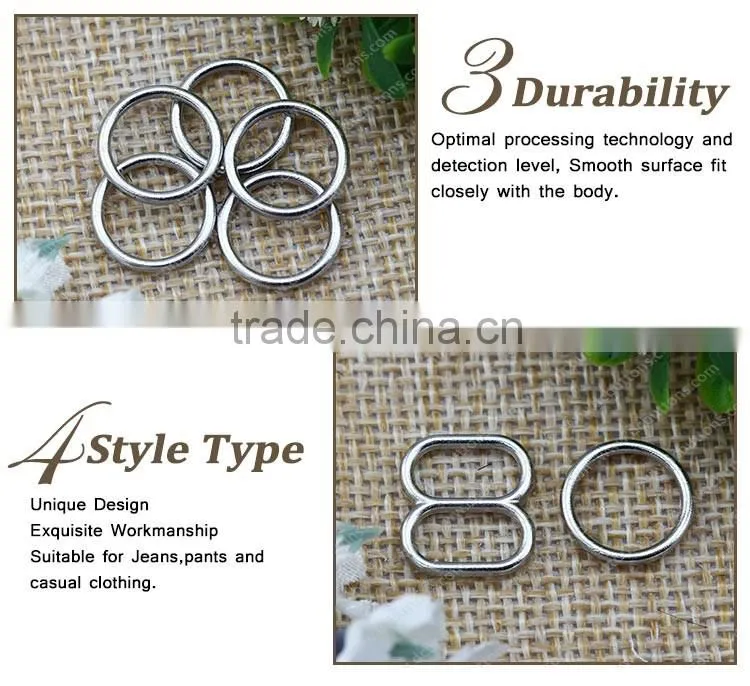 High Quality Slidproof Underwear Ligeries Buckles,Silver Bra Strap Hooks