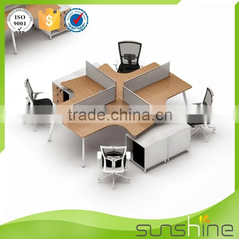 Office desks for two people white table aluminum frame panel partition metal leg